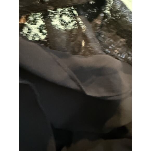 Covington 1X Animal Print Sequin Black tank Whimsigoth Festival Romantic Party - Picture 7 of 9